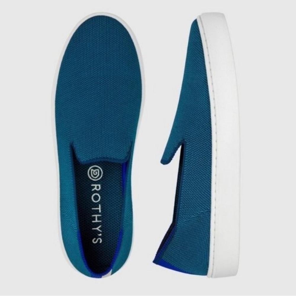 Rothy’s Teal Slip On Sneakers Size 8.5